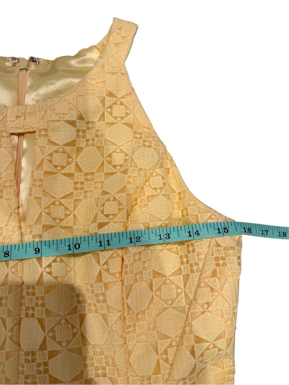 White House Black Market Yellow Lace Halter Dress - Picture 3 of 10